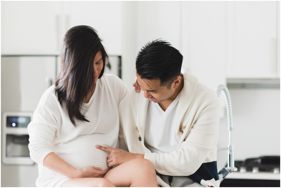 Couple looking at mom