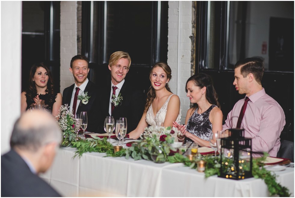 greenery cedar garland winter wedding decor, toronto wedding photographer