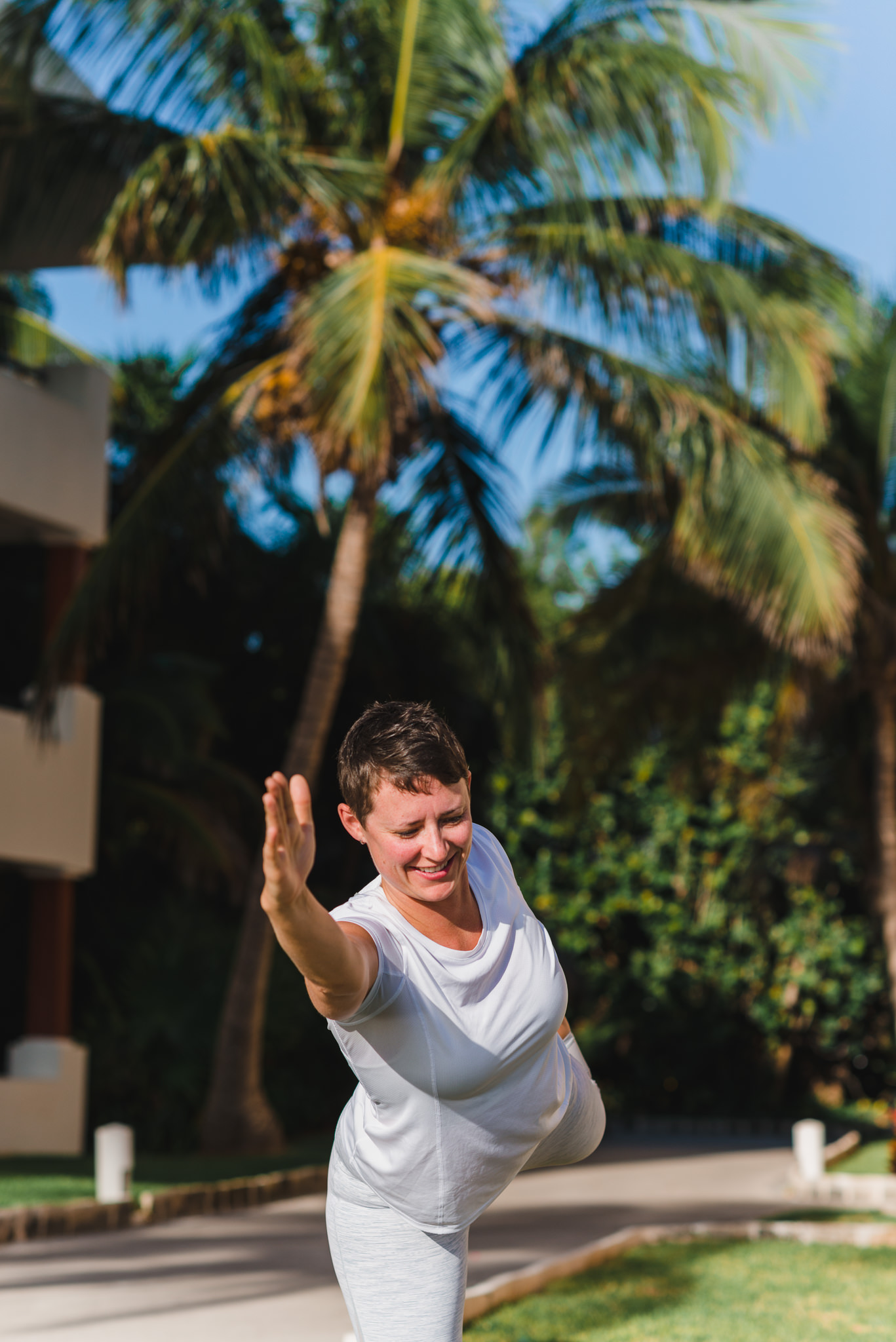 bride doing morning yoga how to be really relaxed during your destination wedding