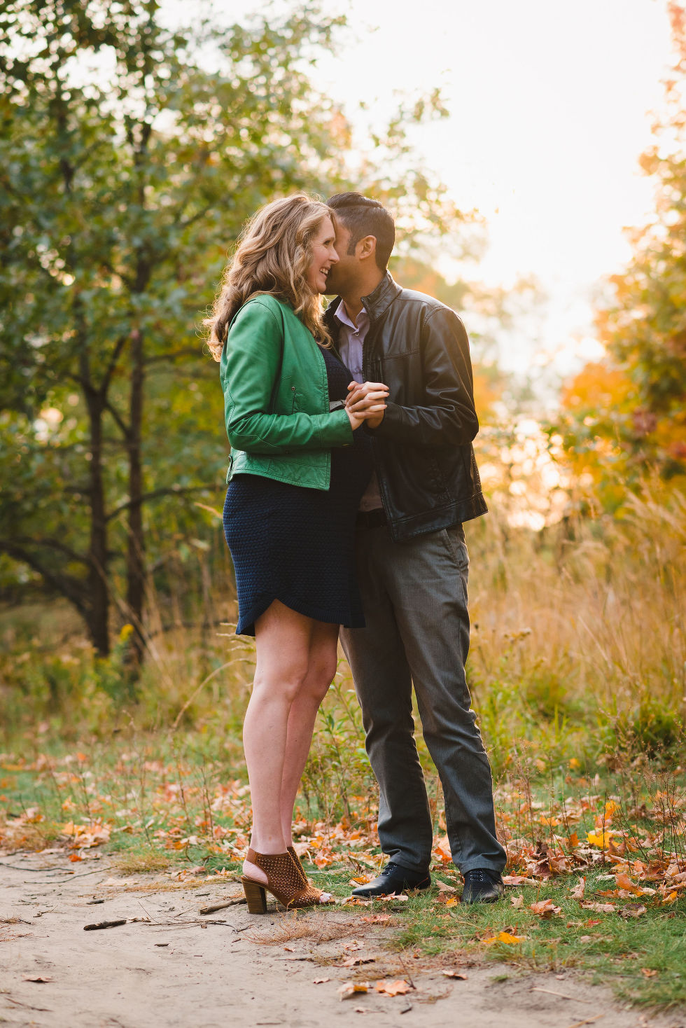 couple slow dancing during the Fall in High Park, Toronto
