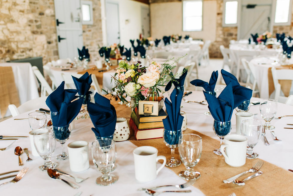table set up for charming southern style wedding at Ruthven Park National Historic Site