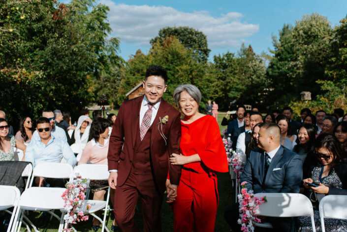 groom with family