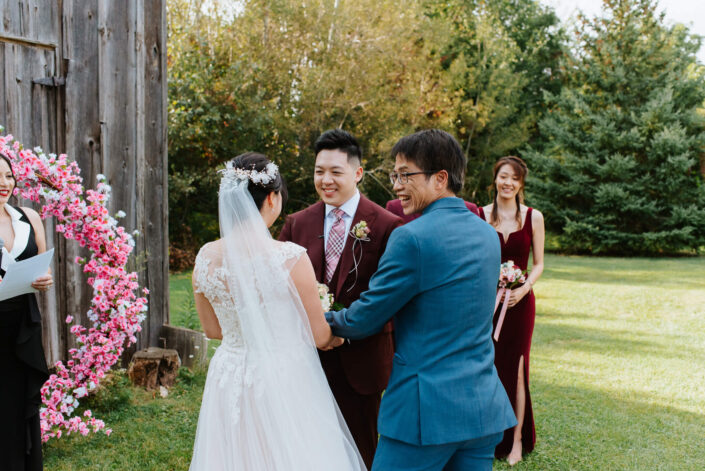 bride with family