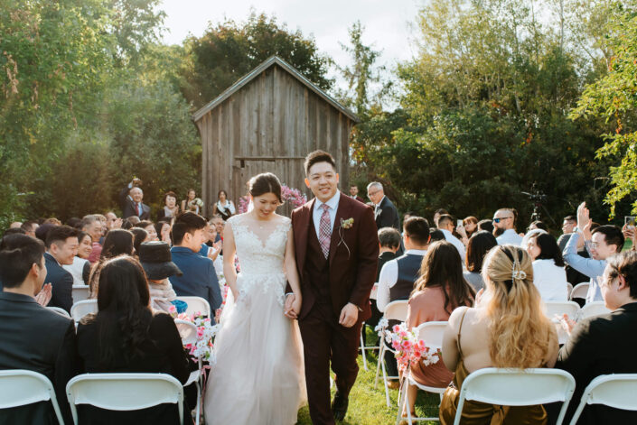 couple walking down the aisle