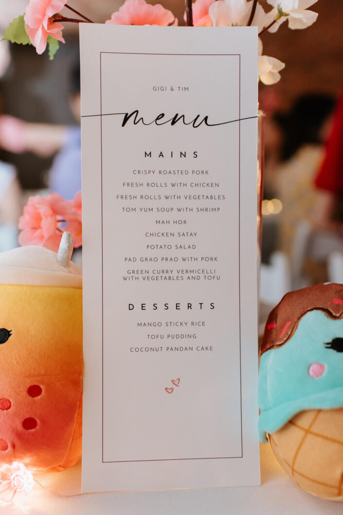 wedding menu