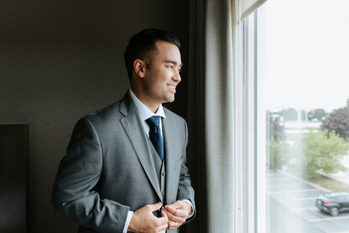 groom getting dressed