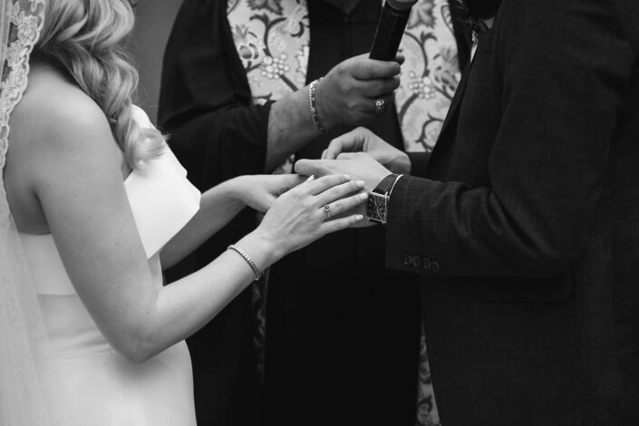 couple exchanging rings