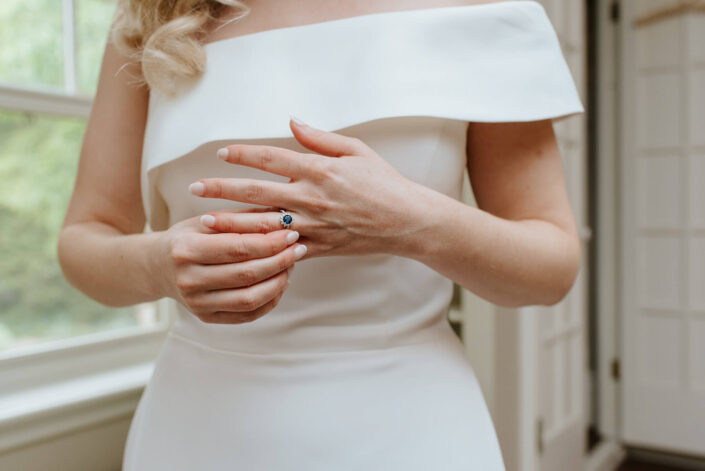 bride showing wedding ring