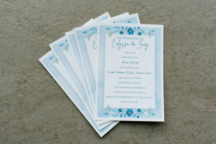wedding schedule