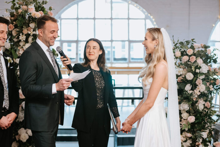 wedding couple exchanging vows